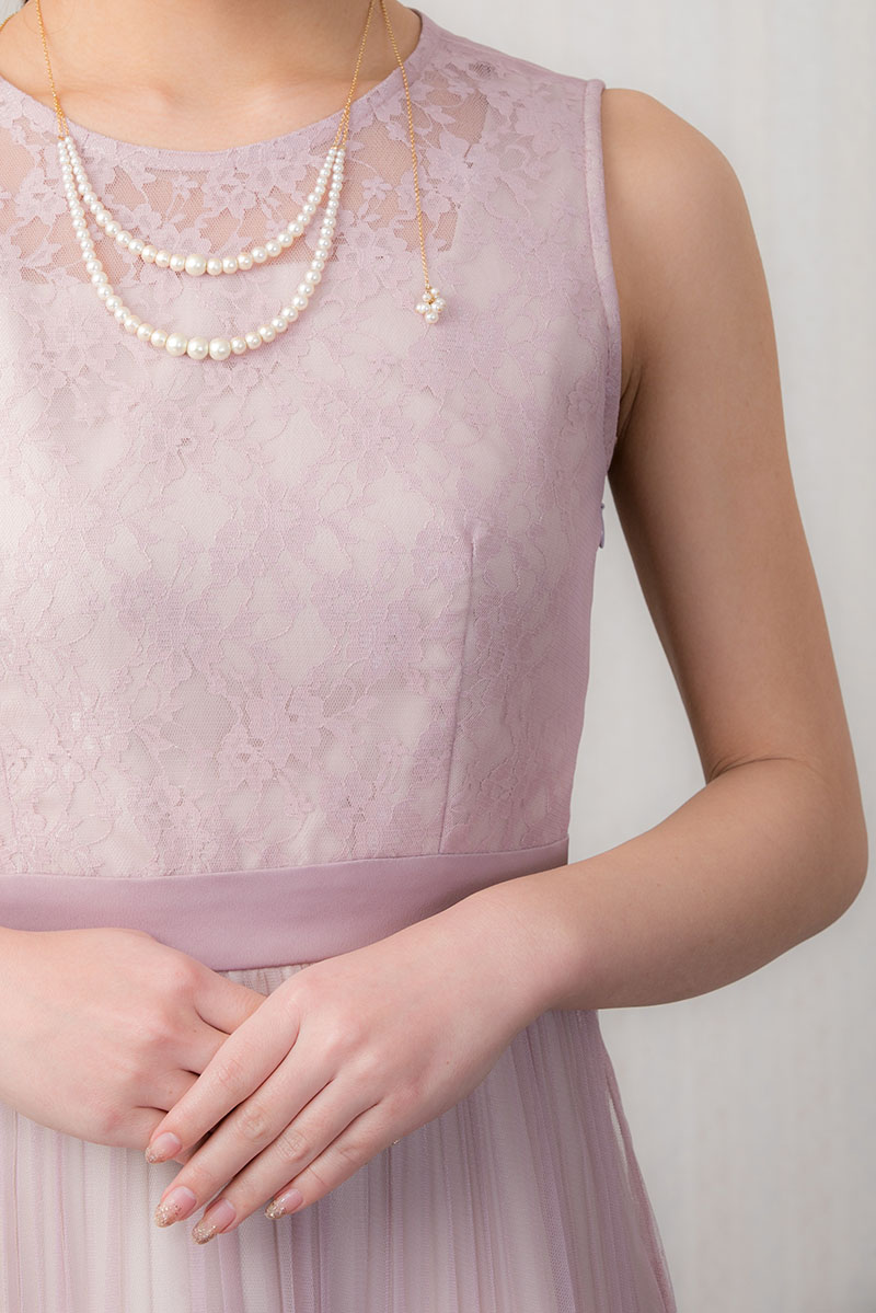 ライトピンクのチュールプリーツドレスの商品画像5