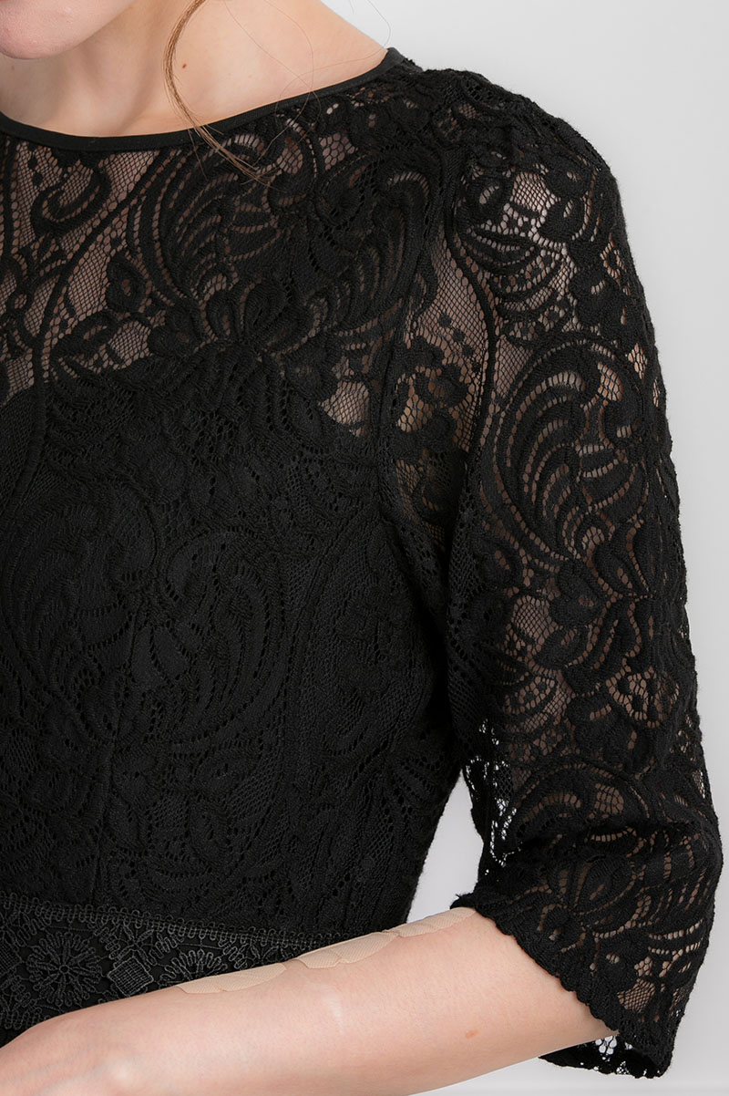 ブラックのコットンロングドレスの商品画像6