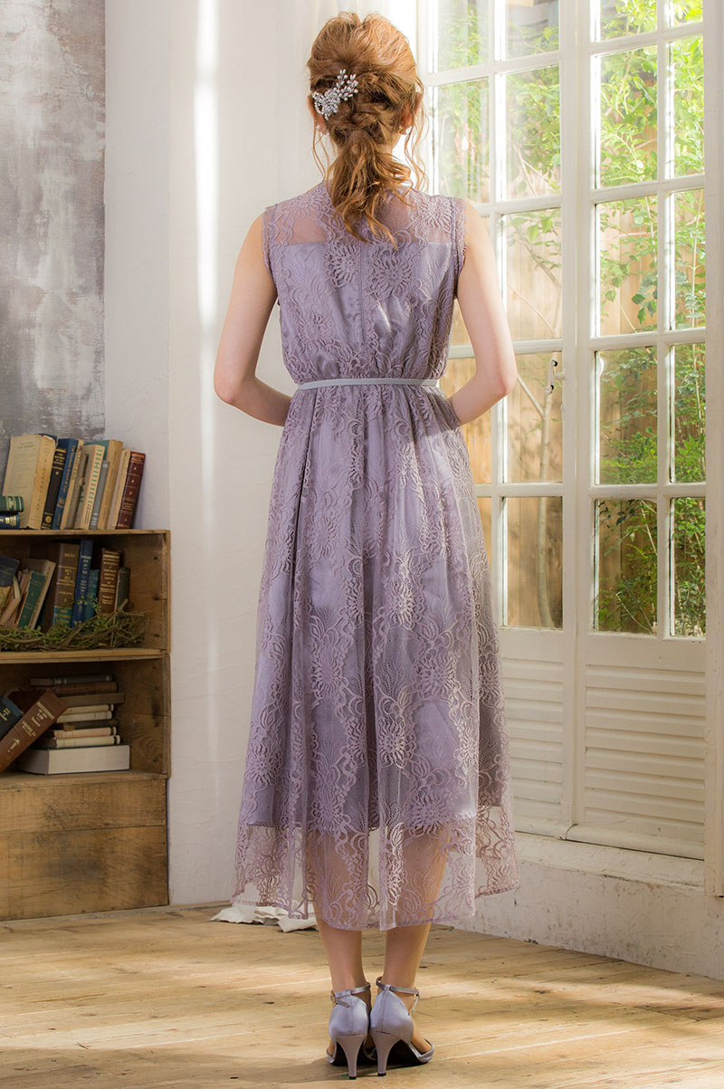 ピンクの総ラメレースドレスの商品画像4