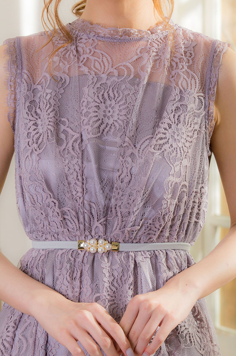 ピンクの総ラメレースドレスの商品画像5