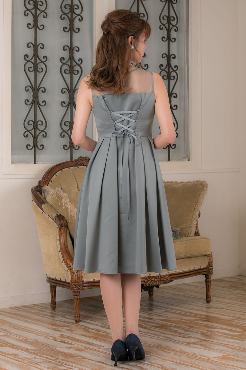 ミントグリーンのレースブラウス付き2wayドレスの商品画像9
