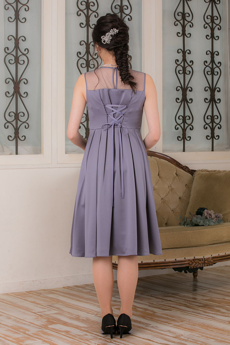 ブルーグレーのレースブラウス付き2wayドレスの商品画像9