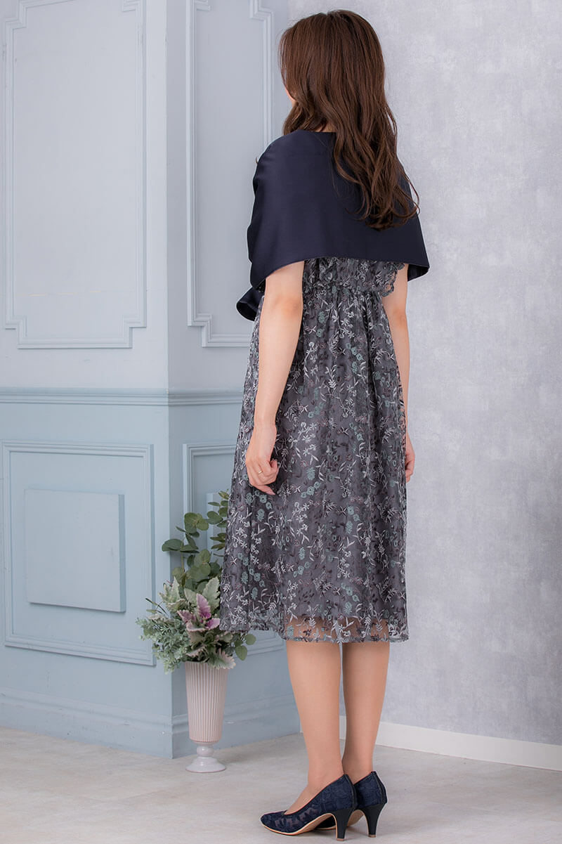 アーミーカーキのボタニカルレースドレスの商品画像8