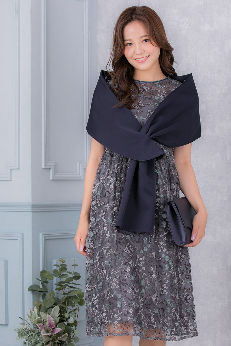 アーミーカーキのボタニカルレースドレスの商品画像9