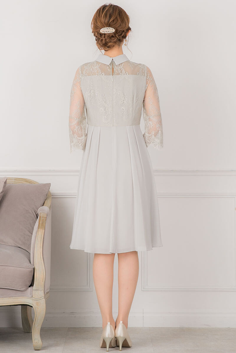 ミントのロールカラーフレアスリーブドレスの商品画像4