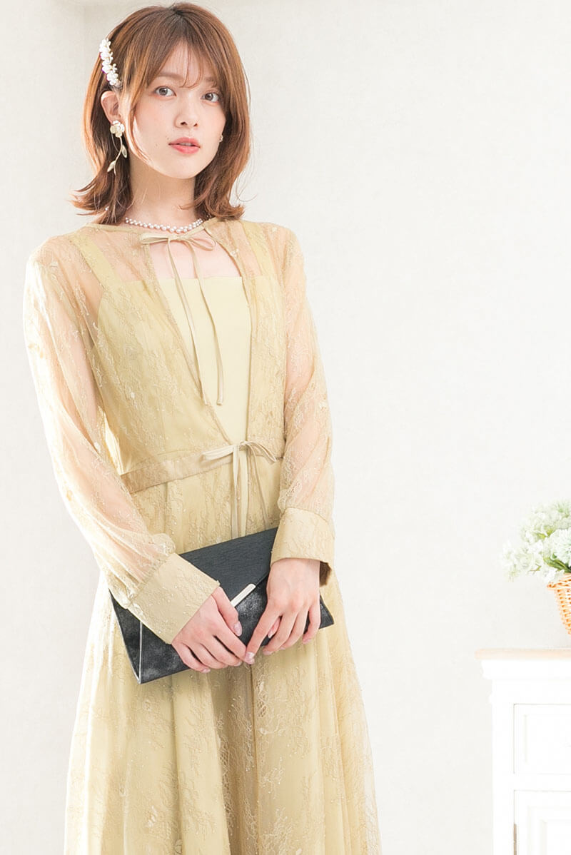 イエローの2wayレースドレスの商品画像11