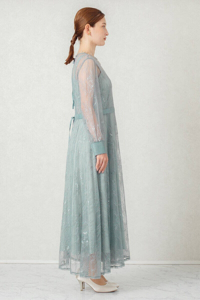 ライトカーキの2wayレースドレスの商品画像3
