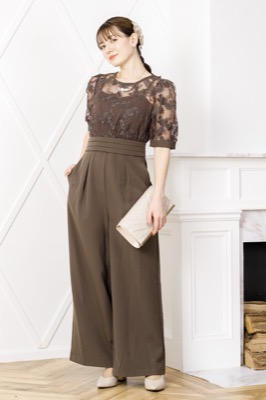 ダークグレーのケミカルレース切替オールインワン<br>select shop | L | A-2588