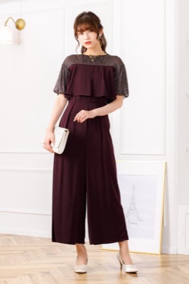 ダークブラウンのラメチュールオールインワン<br>Dorry doll | M | A-2590