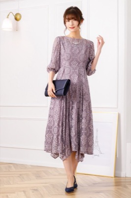 ダークラベンダーのイレヘムレースドレス<br>Dorry doll | M | A-2599