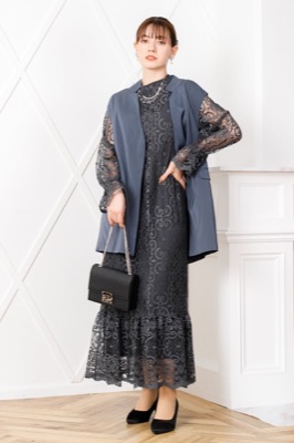 アーミーカーキのベスト付きレースドレス<br>Dorry doll | M | A-2612