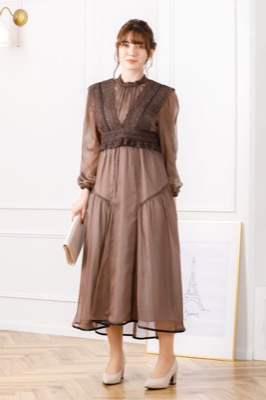 チャコールのビスチェ付きシアードレス<br>Dorry doll | M | A-2618