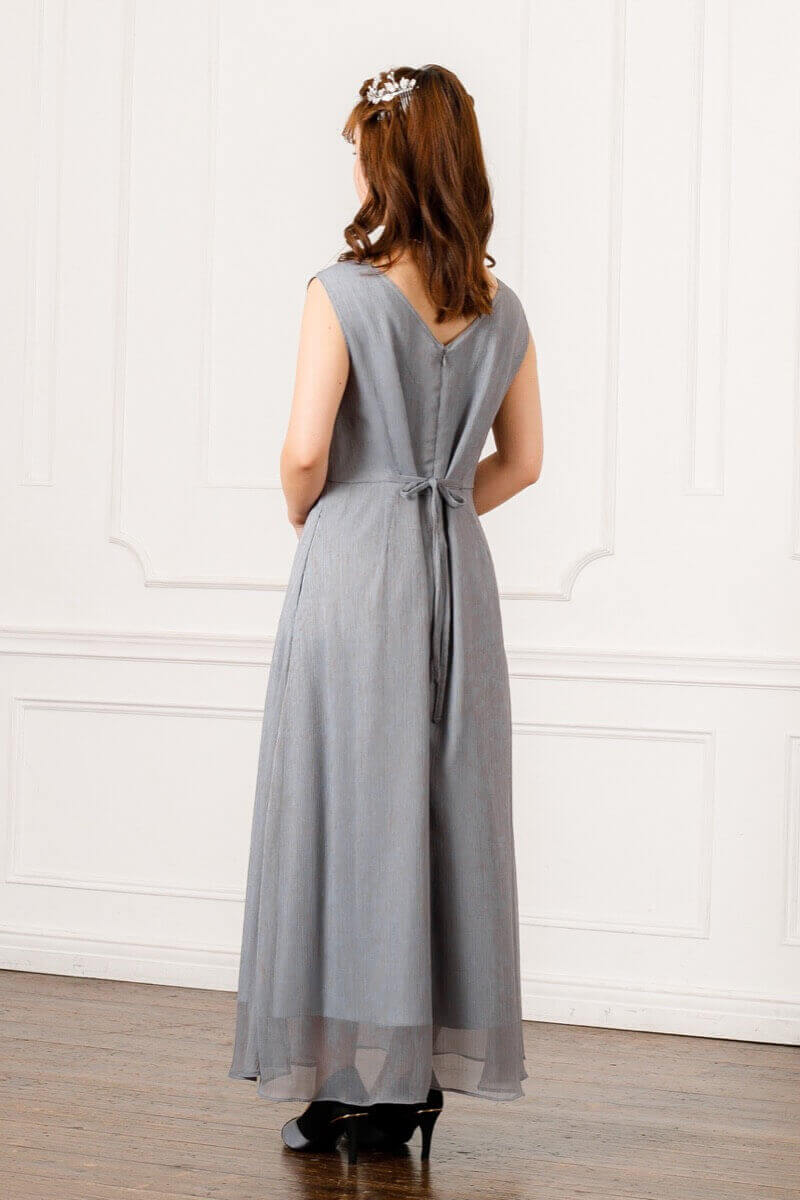 ブルーグレーのレースボレロ付きドレス　の商品画像8