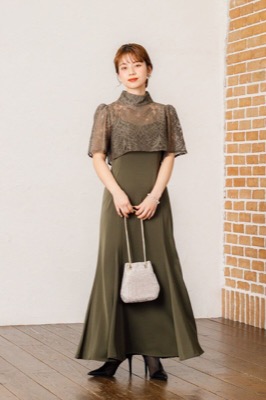 オリーブのレースボレロ付きマーメイドドレス<br>Dorry doll | M | A-2642