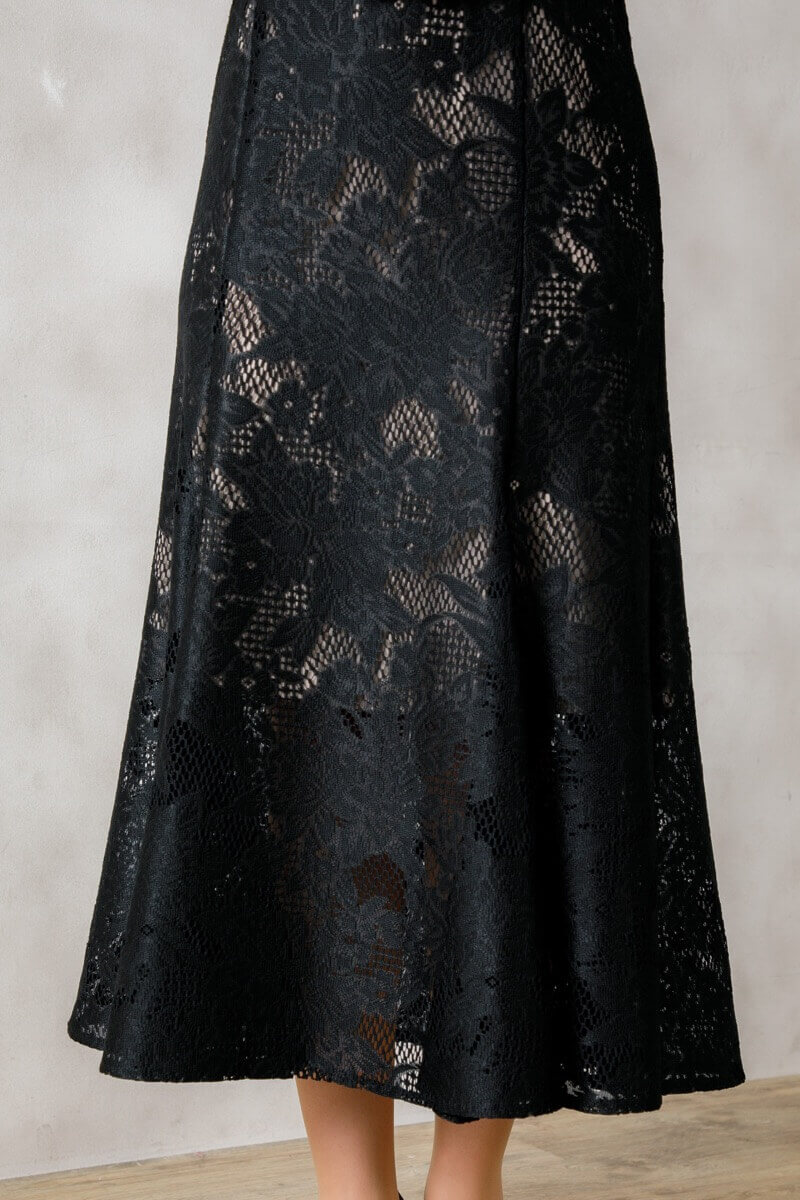 ブラックのチュールブラウス付きドレスの商品画像6