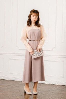 グレージュのマトンスリーブドレス<br>Dorry doll | M | A-2653