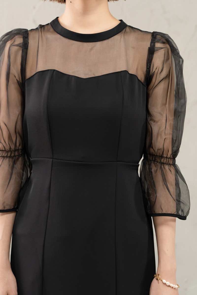 ブラックのキャンディスリーブタイトドレスの商品画像5