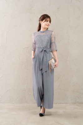 ダスティブルーのレース切替オールインワン<br>Laisse Passe | M | A-2668