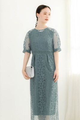 ライトカーキのコクーンスリーブタイトドレス<br>Dorry doll | M | A-2694