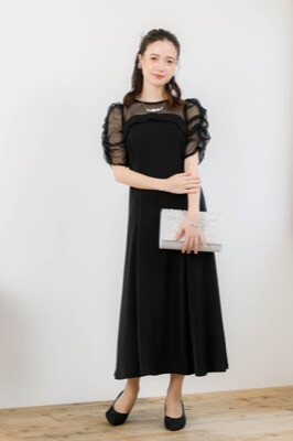 ブラックのダイヤチュールフレアドレス<br>Dorry doll | M | A-2697