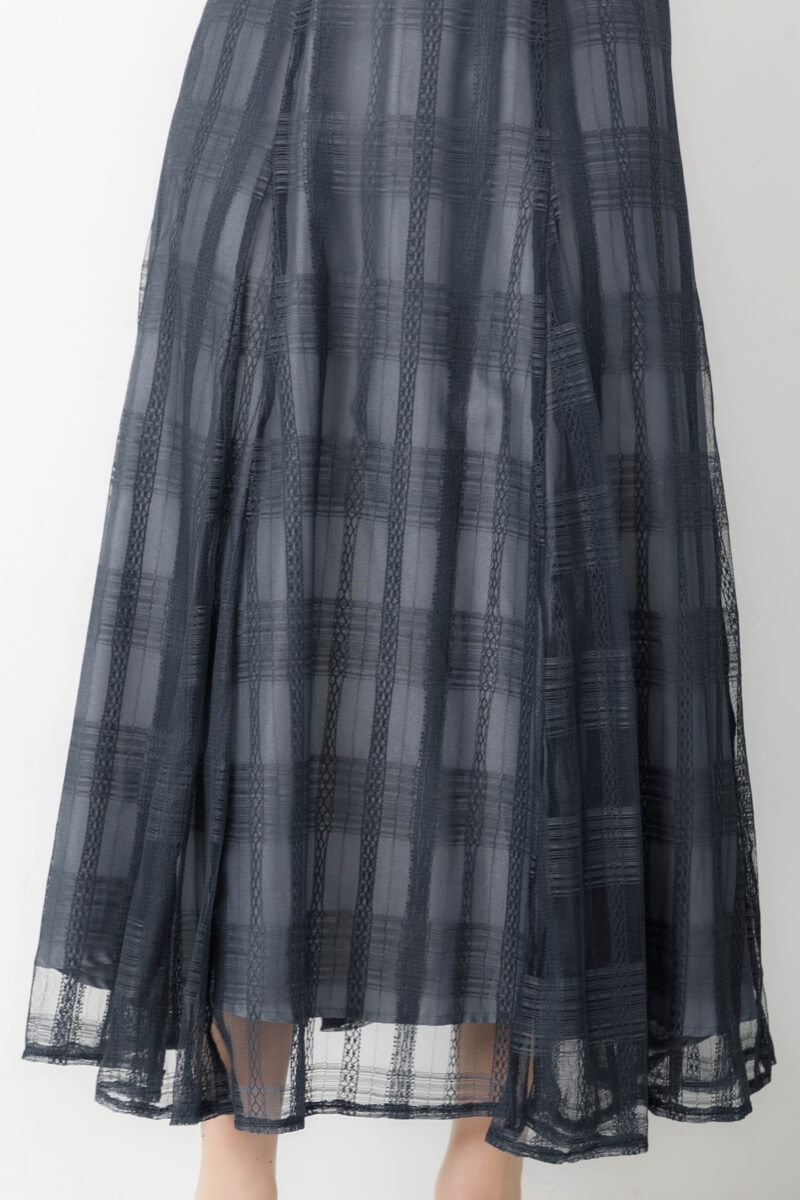 アーミーカーキのブロックチェックドレスの商品画像6