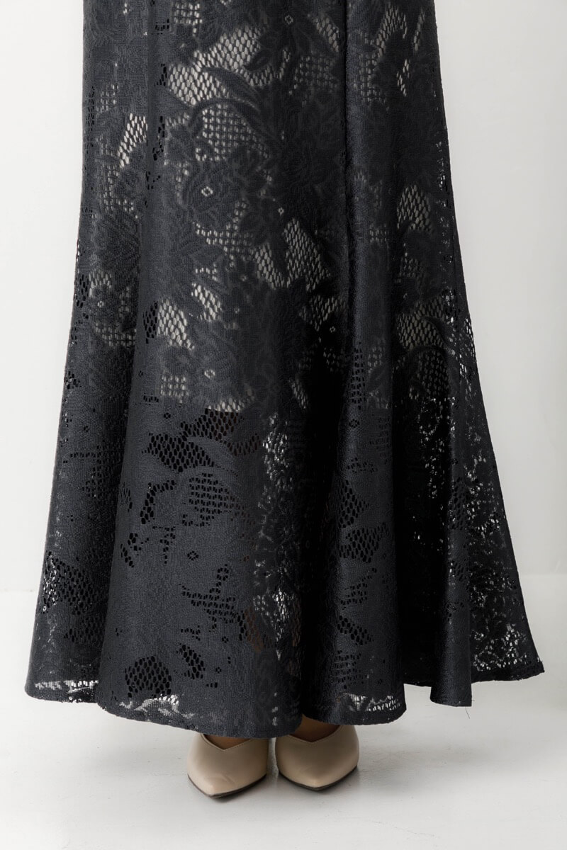 アーミーカーキのチュールブラウス付きドレスの商品画像7
