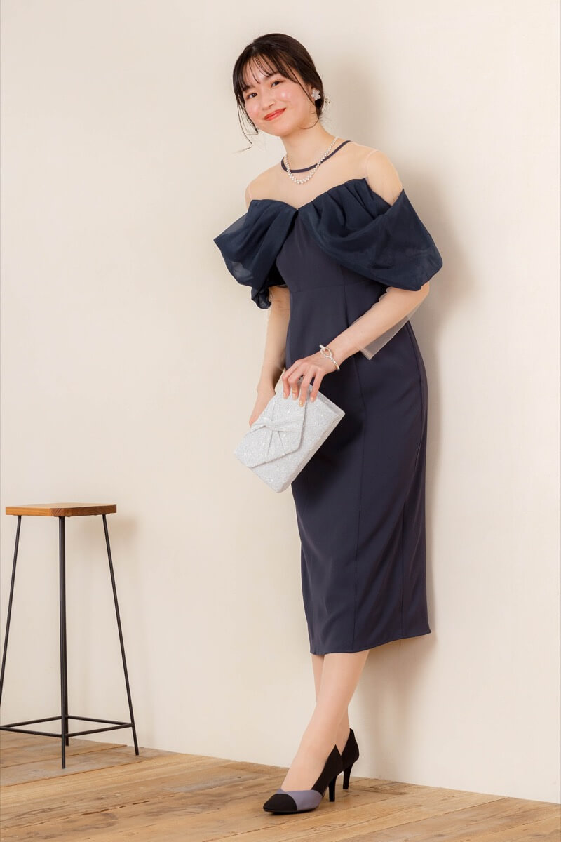 アッシュネイビーのオフショルダータイトドレスの商品画像7 アッシュネイビーのオフショルダータイトドレスの商品画像7