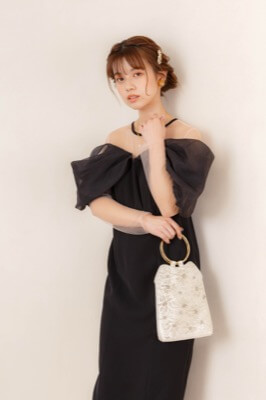 ブラックのオフショルダータイトドレス | select shop | M | A-2795