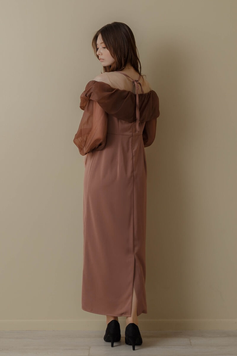 ボルドーのオフショルダーバルーンドレスの商品画像9 ボルドーのオフショルダーバルーンドレスの商品画像9