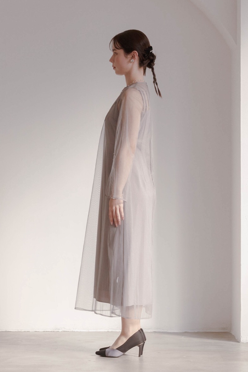 グレーのシアーチュール2wayドレスの商品画像3