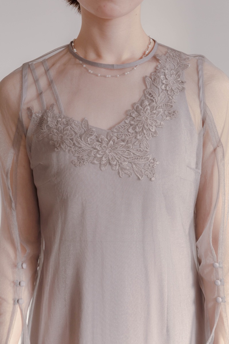 グレーのシアーチュール2wayドレスの商品画像5