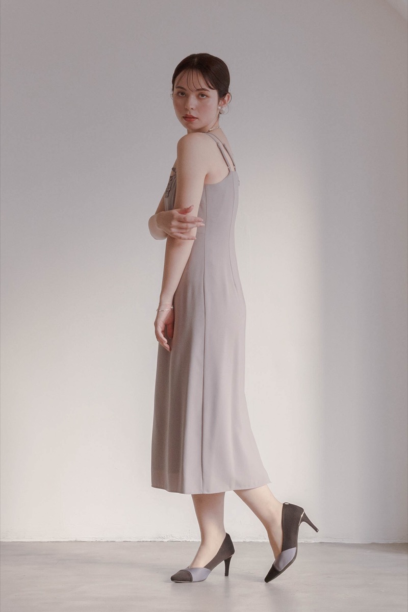 グレーのシアーチュール2wayドレスの商品画像7
