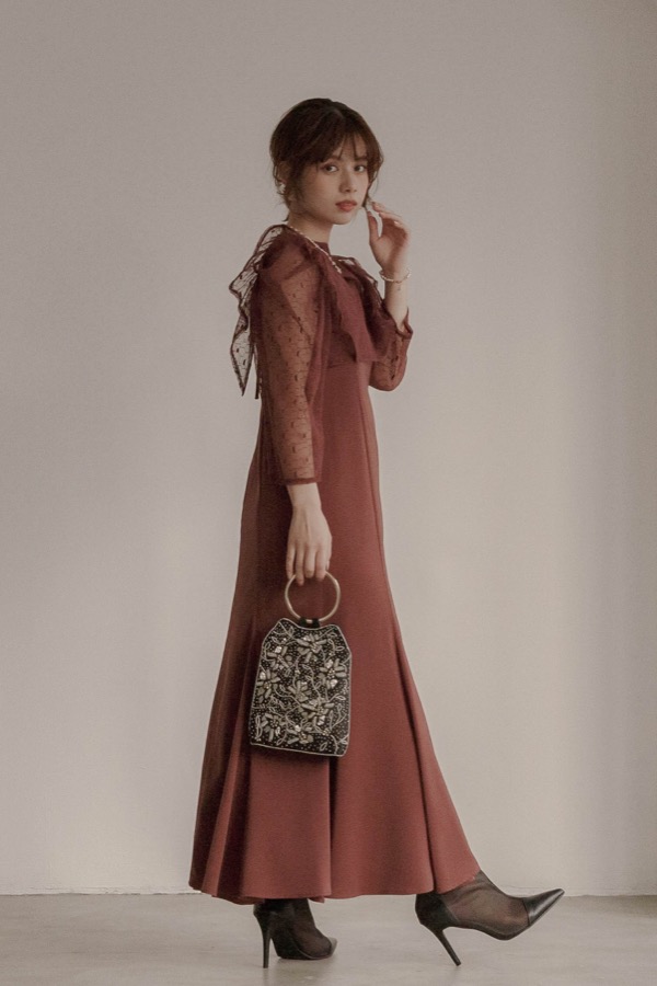 ボルドーの2wayフリルボレロ付きドレス | Dorry doll | M | A-2899