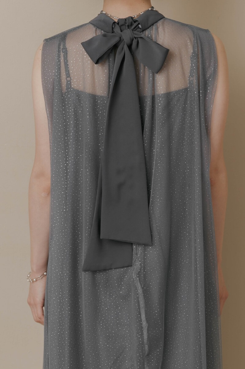 ブルーのシアーラメドレスの商品画像6