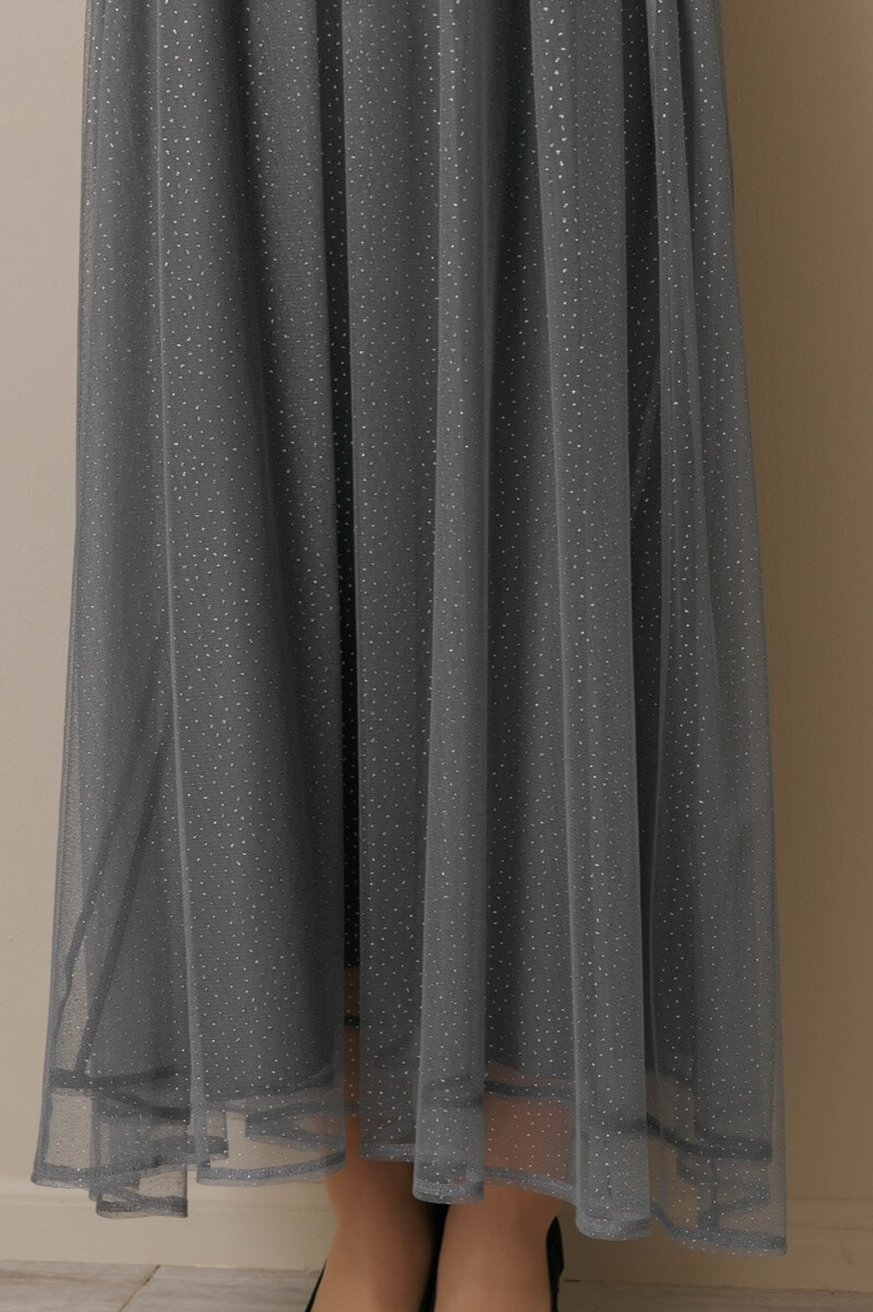 ブルーのシアーラメドレスの商品画像7