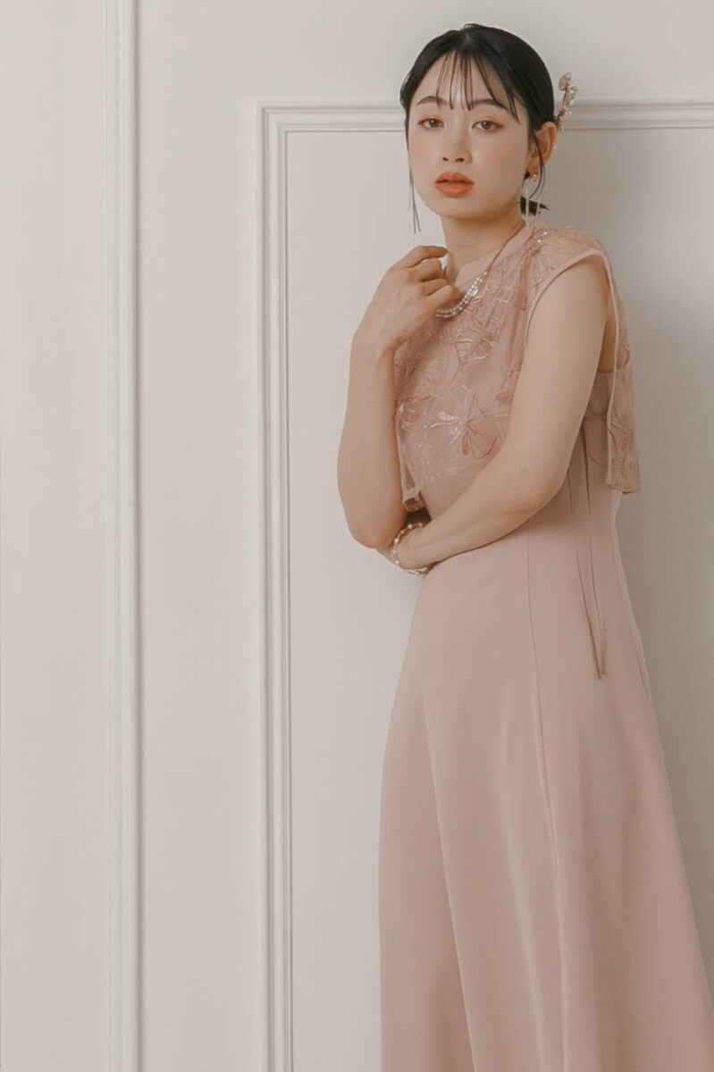 ピンクのスパンコールレースドレスの商品画像11 ピンクのスパンコールレースドレスの商品画像11