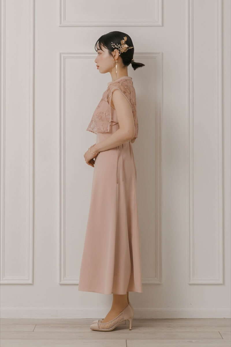 ピンクのスパンコールレースドレスの商品画像3 ピンクのスパンコールレースドレスの商品画像3