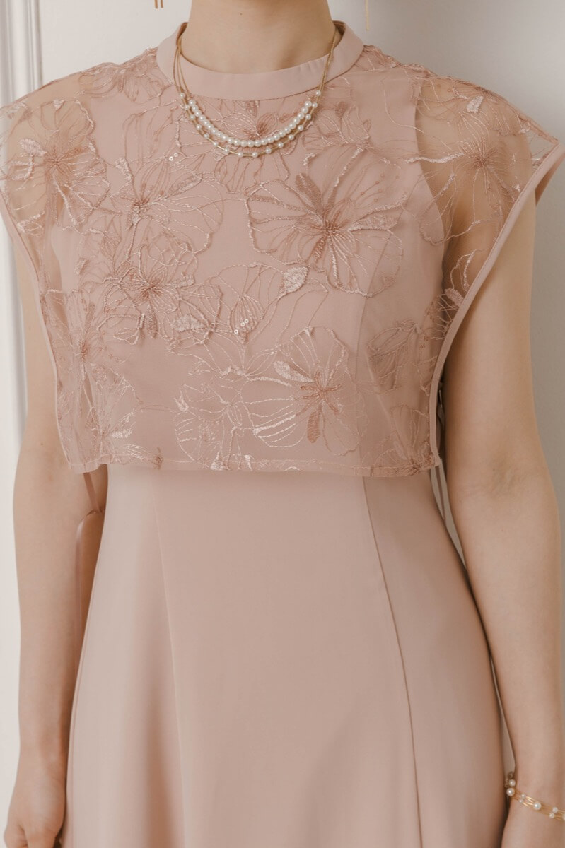 ピンクのスパンコールレースドレスの商品画像5 ピンクのスパンコールレースドレスの商品画像5