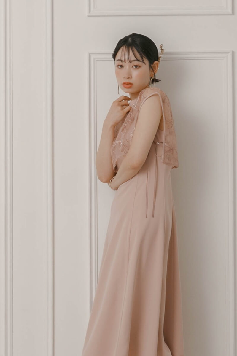 ピンクのスパンコールレースドレスの商品画像8 ピンクのスパンコールレースドレスの商品画像8