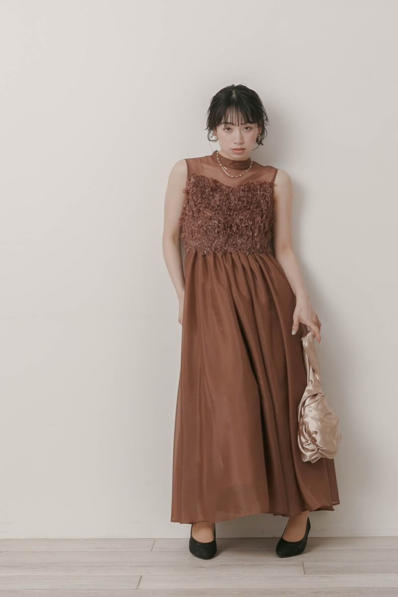 ブラウンのフリンジフェアリードレスの商品画像11