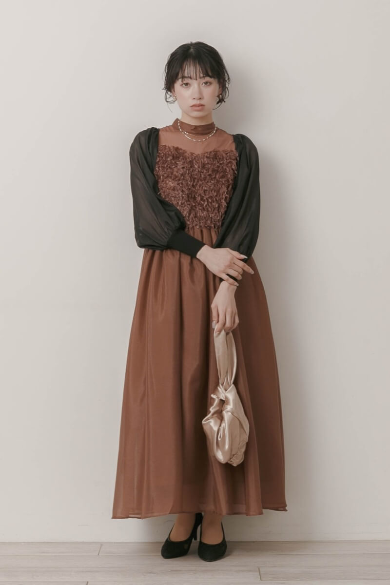 ブラウンのフリンジフェアリードレスの商品画像12