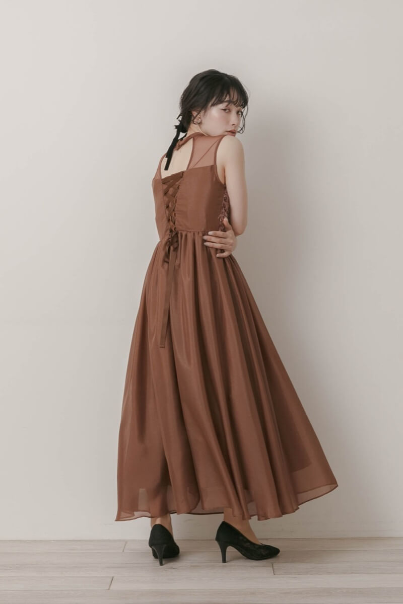 ブラウンのフリンジフェアリードレスの商品画像13
