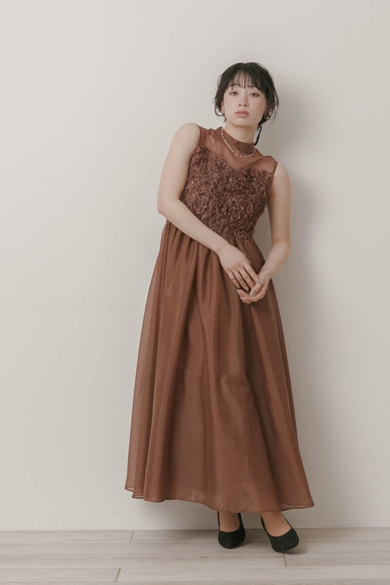 ブラウンのフリンジフェアリードレスの商品画像14
