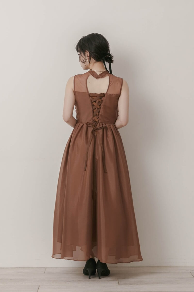 ブラウンのフリンジフェアリードレスの商品画像4