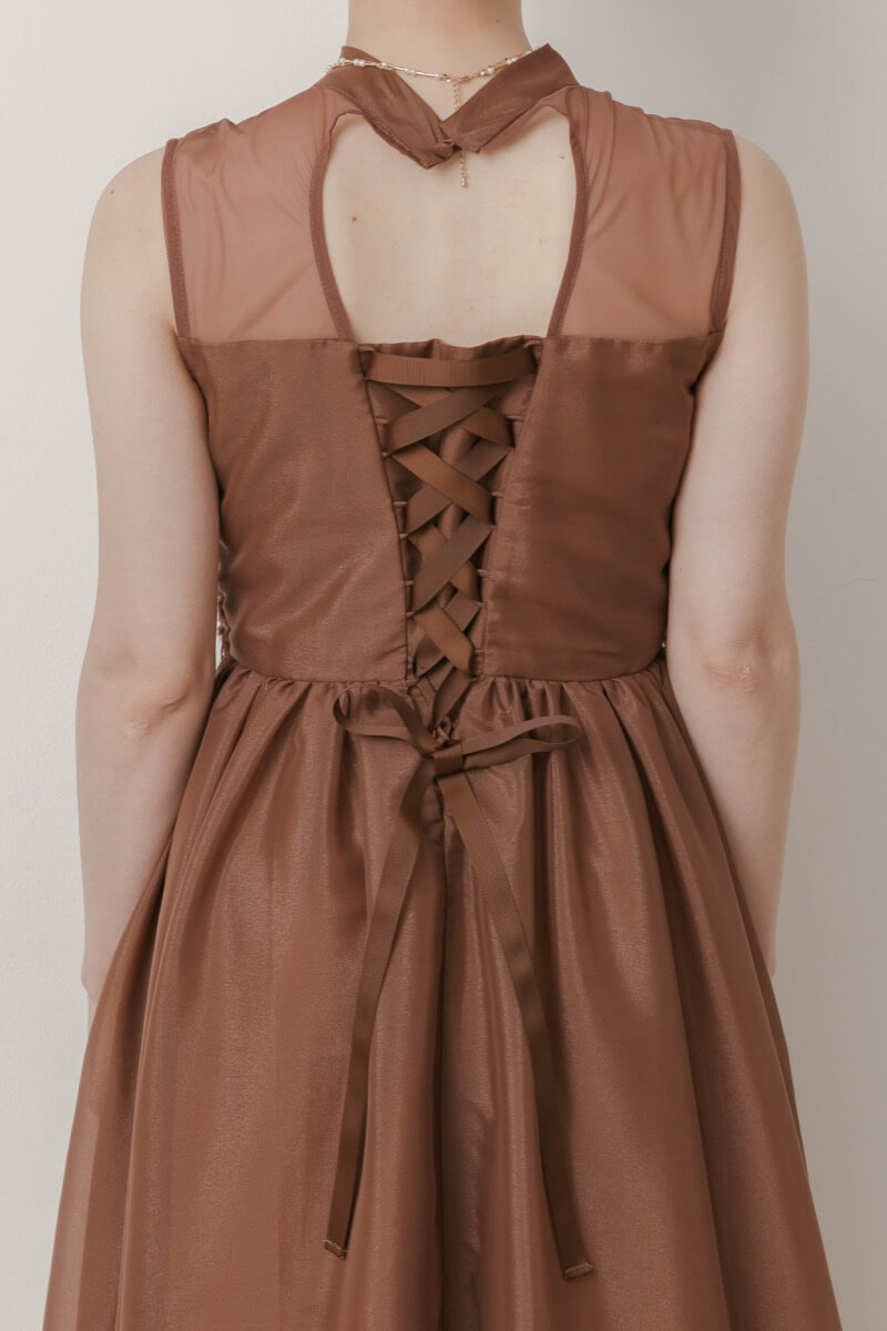 ブラウンのフリンジフェアリードレスの商品画像6