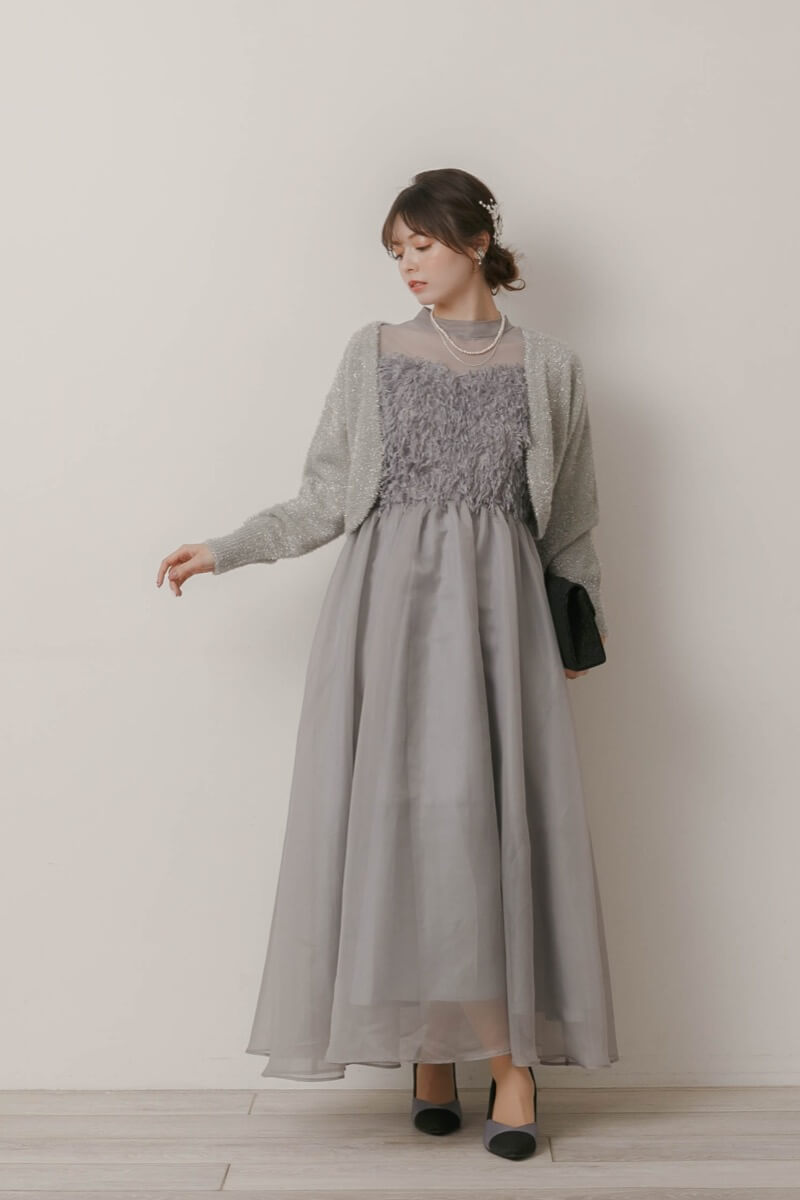 グレーのフリンジフェアリードレスの商品画像12