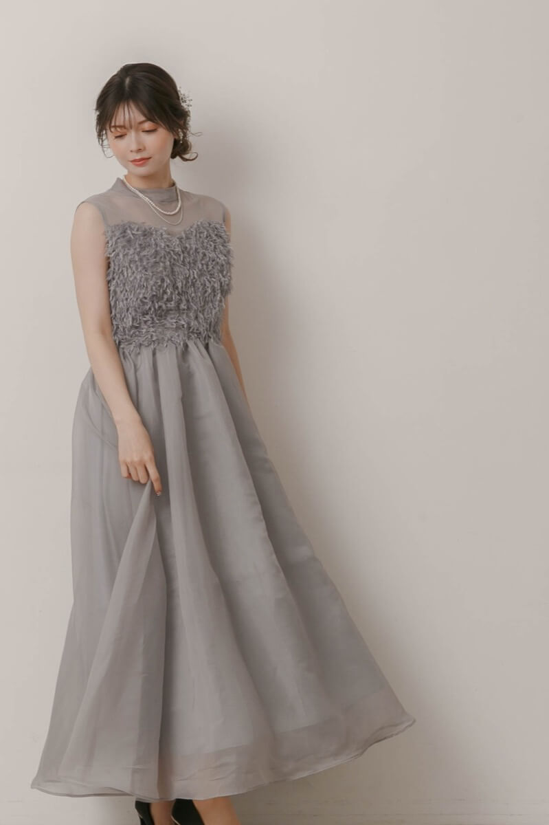 グレーのフリンジフェアリードレスの商品画像13