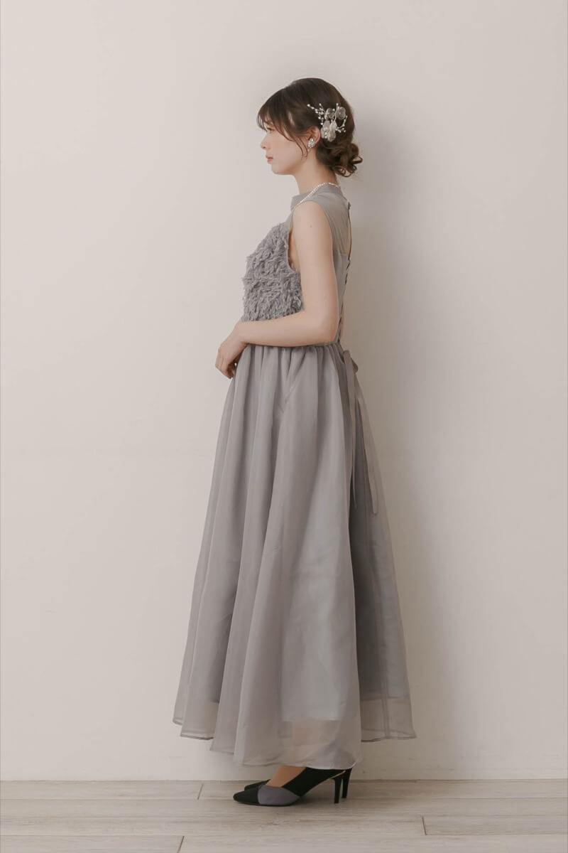 グレーのフリンジフェアリードレスの商品画像3