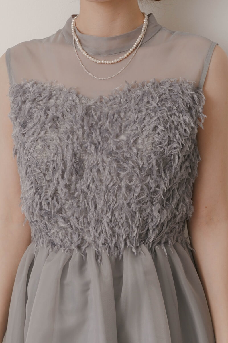 グレーのフリンジフェアリードレスの商品画像5