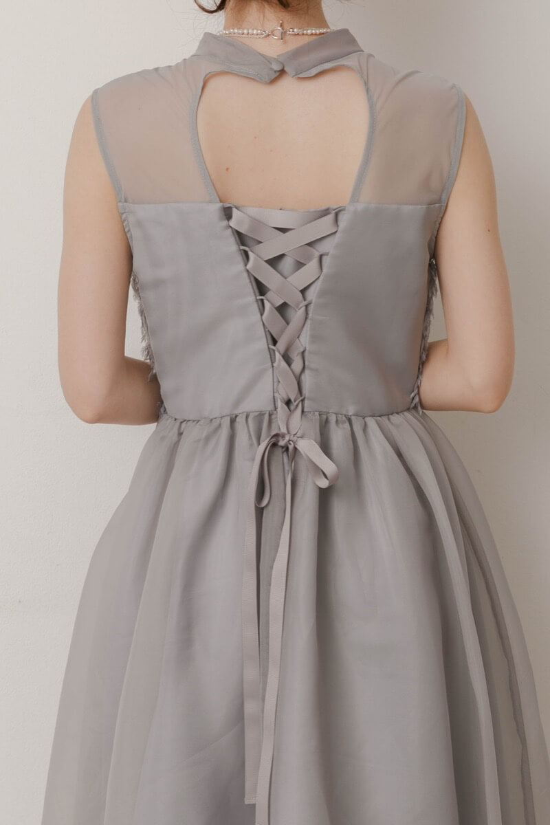 グレーのフリンジフェアリードレスの商品画像6